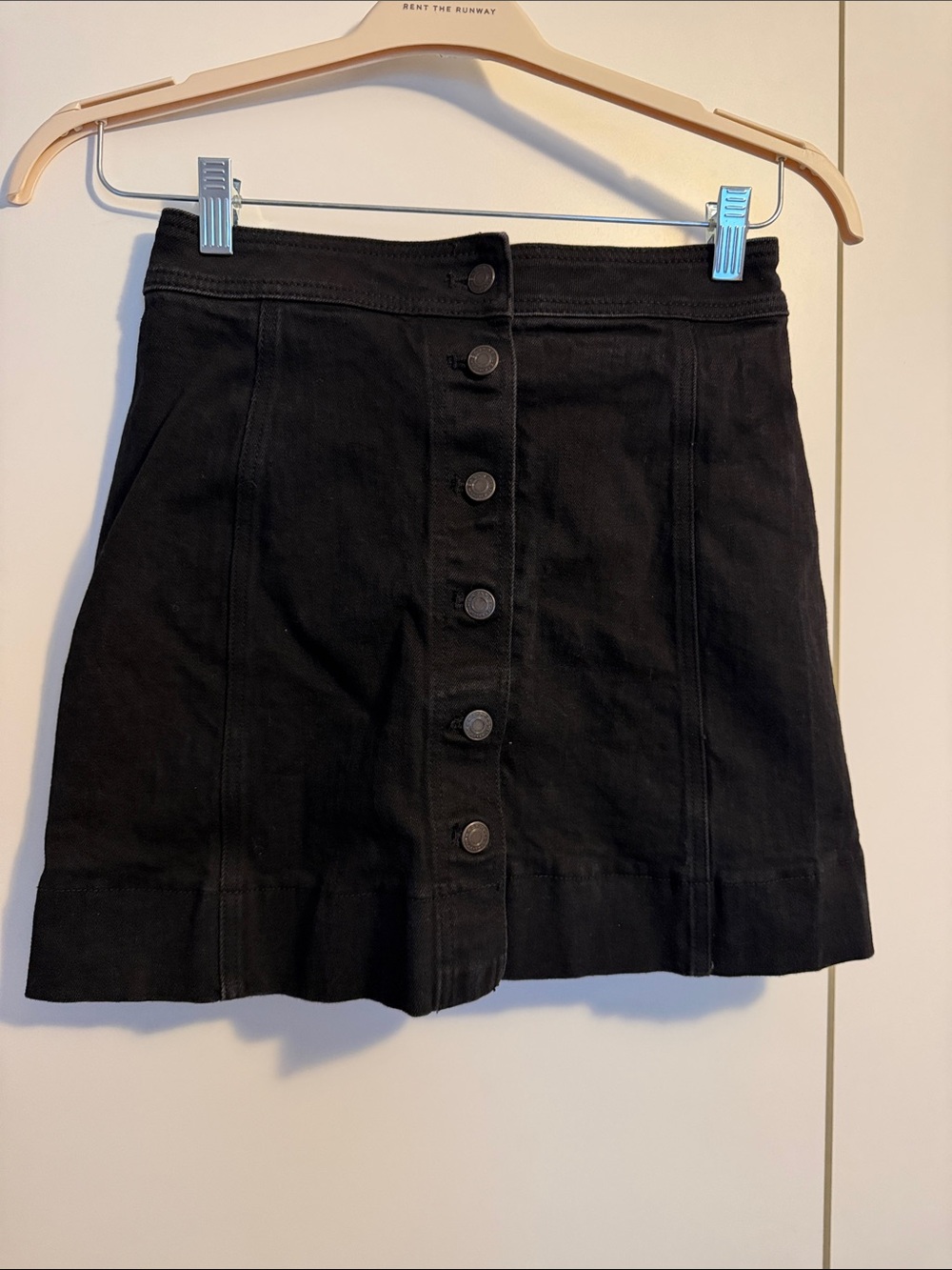 Black Button-Front A-Line Skirt - Women's